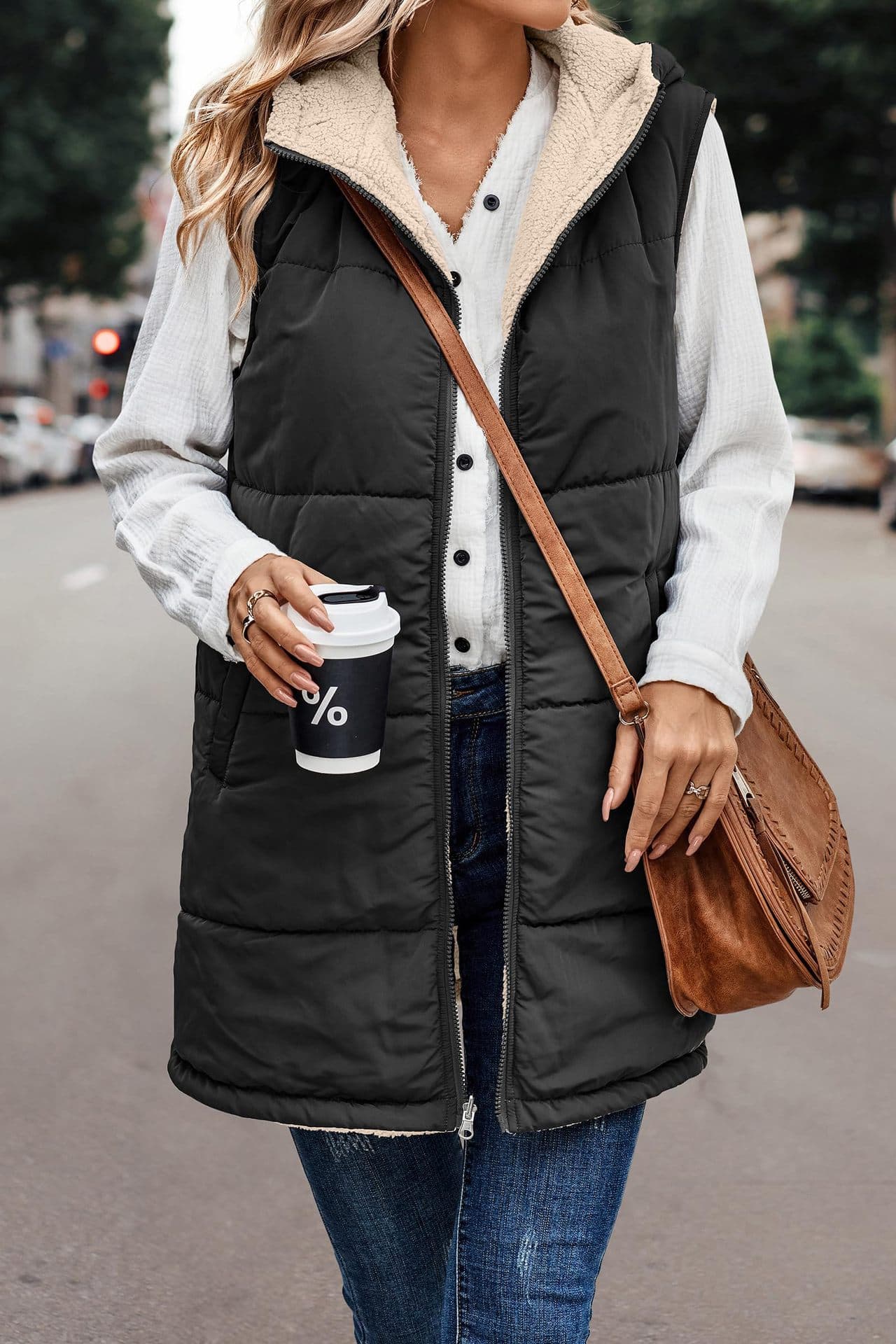 ママコーデ ママのための中綿ロングベスト
