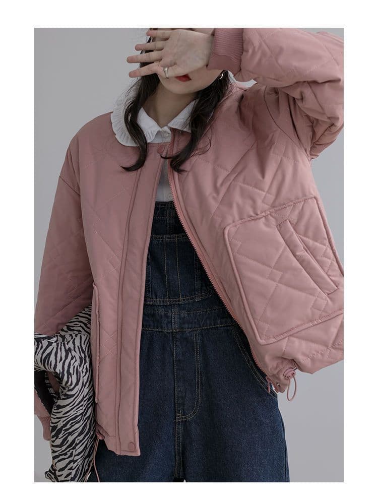 ママコーデ ふんわりキルティング中綿ジャケット