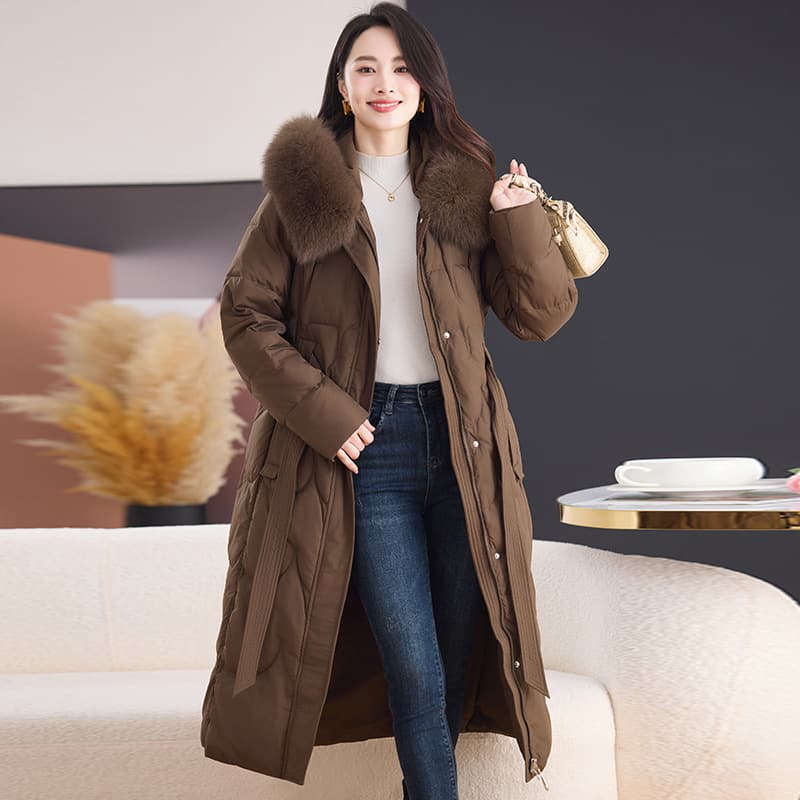 ママコーデ ぽかぽかファーロング丈中綿コート