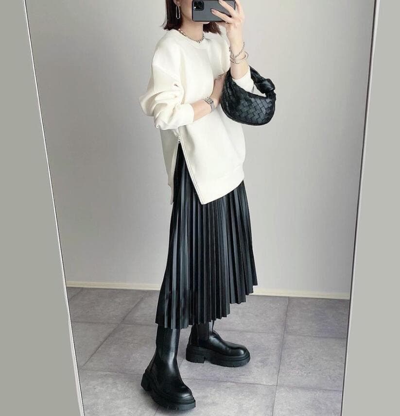 ママコーデ 楽ちんプリーツスカート ウエストゴム