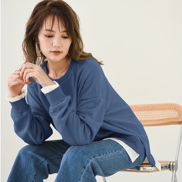 ママコーデ ゆったり着回し楽ちんスエット風カットソー