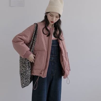 ママコーデ ふんわりキルティング中綿ジャケット