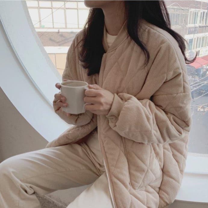 ママコーデ やわらかコーデュロイブルゾン