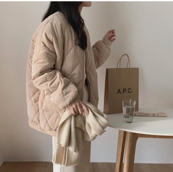 ママコーデ やわらかコーデュロイブルゾン
