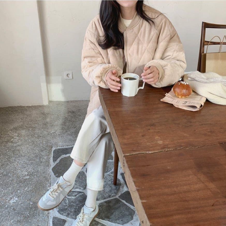 ママコーデ やわらかコーデュロイブルゾン