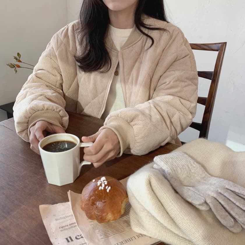 ママコーデ やわらかコーデュロイブルゾン