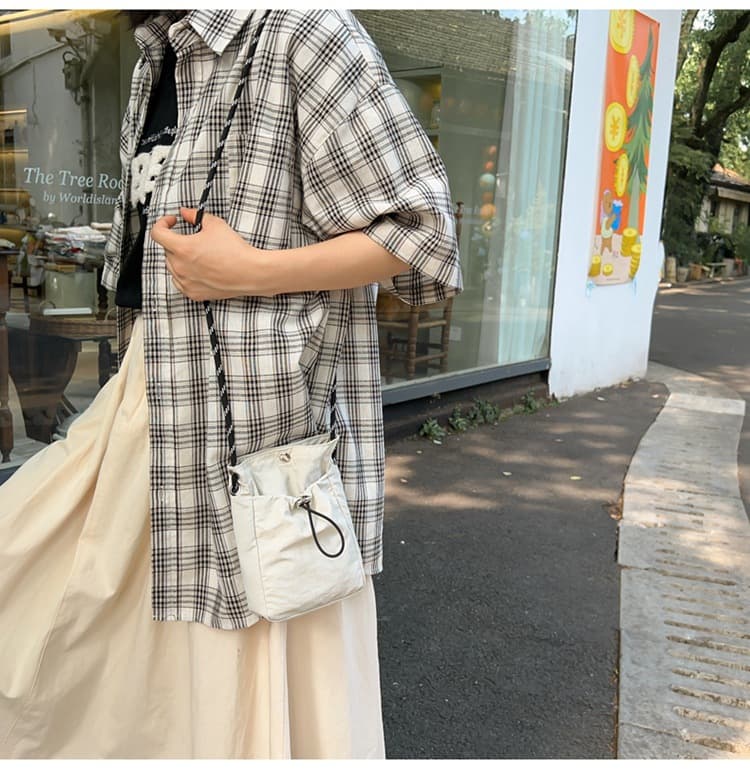 ママコーデ 軽やか巾着ミニショルダーバッグ
