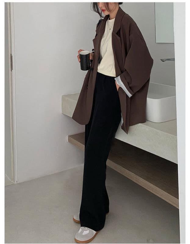ママコーデ ゆったりシルエットロングジャケット