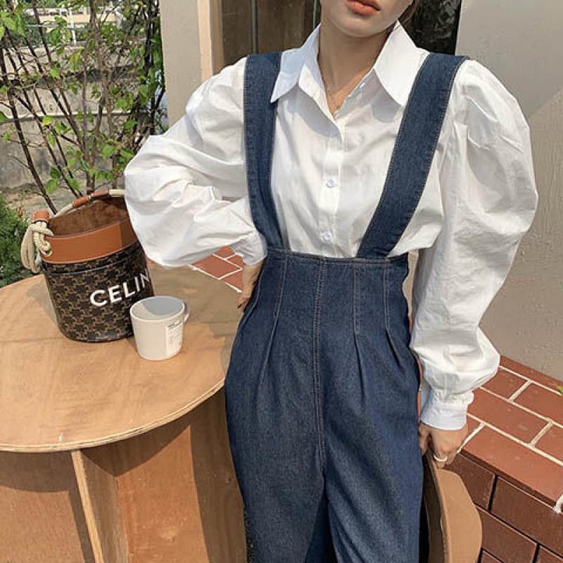ママコーデ ゆったりシルエット デニムサロペット