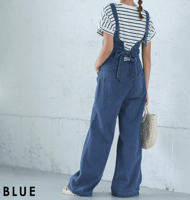 ママコーデ ゆったりオーバーオールサロペット