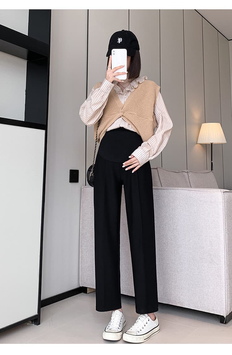 ママコーデ ゆったりマタニティ美脚パンツ