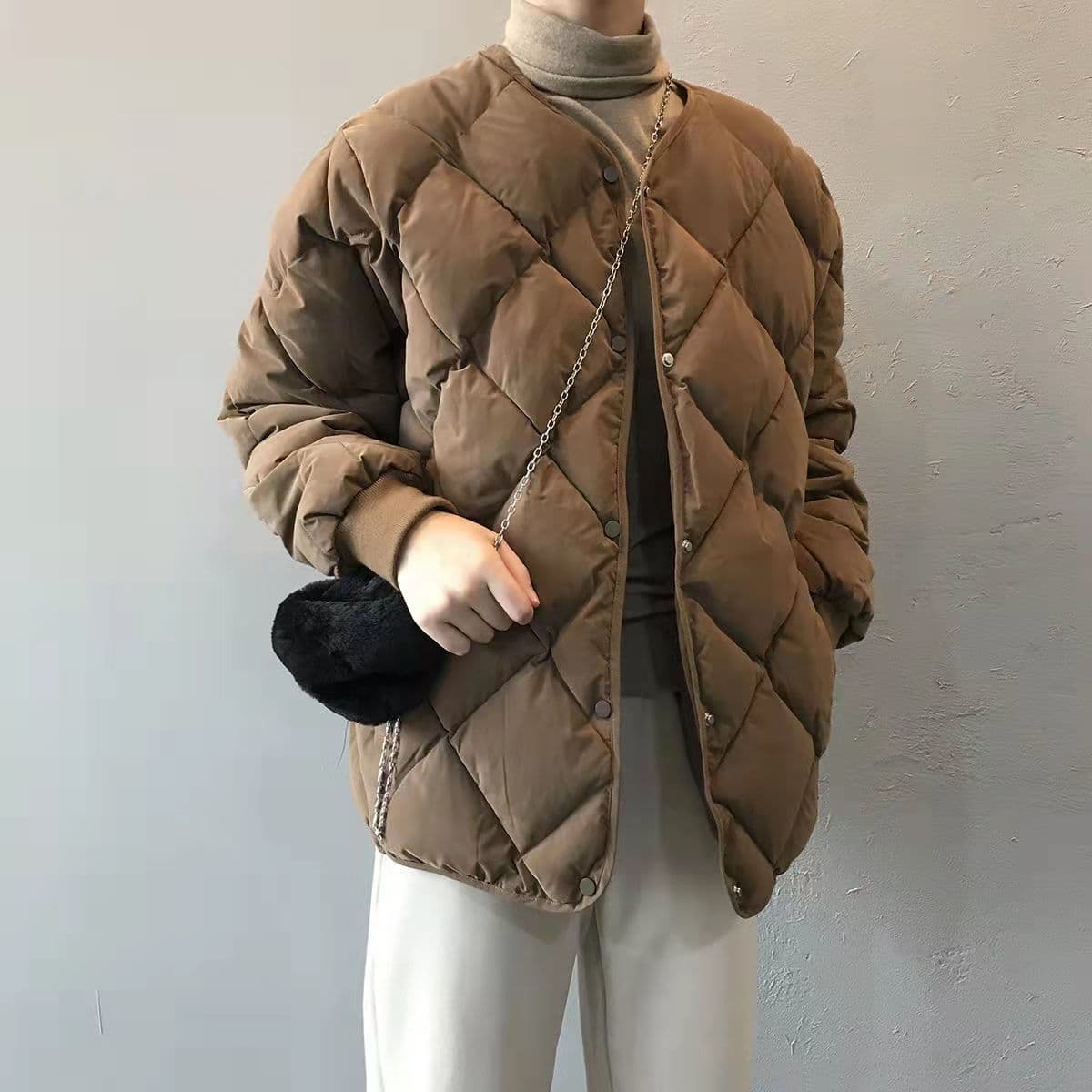 ママコーデ ふんわりキルティングブルゾン