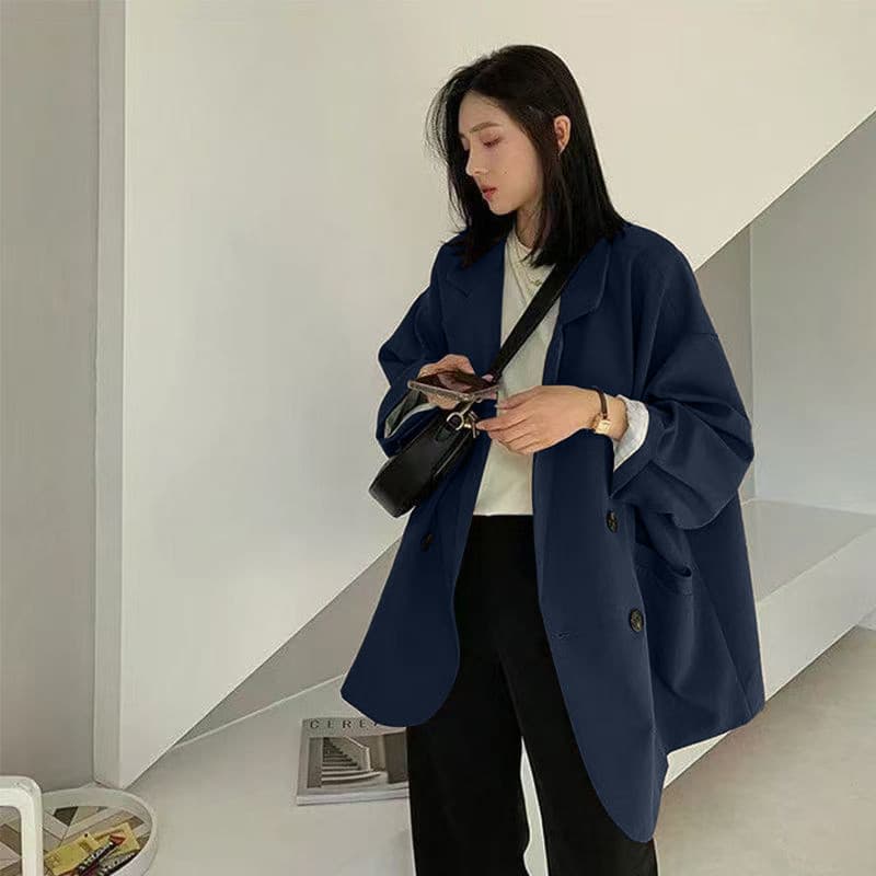ママコーデ ゆったりシルエットロングジャケット