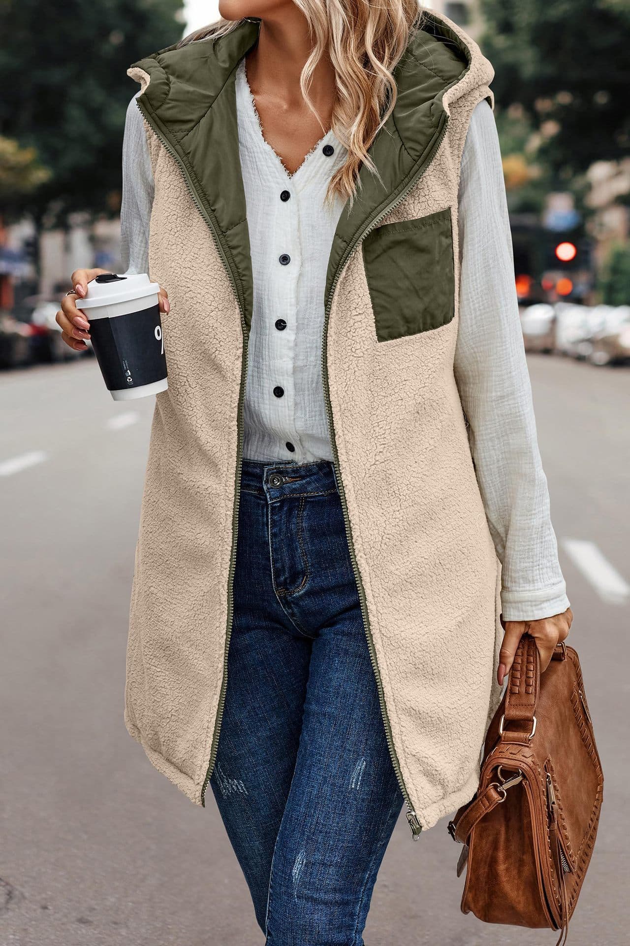 ママコーデ ママのための中綿ロングベスト