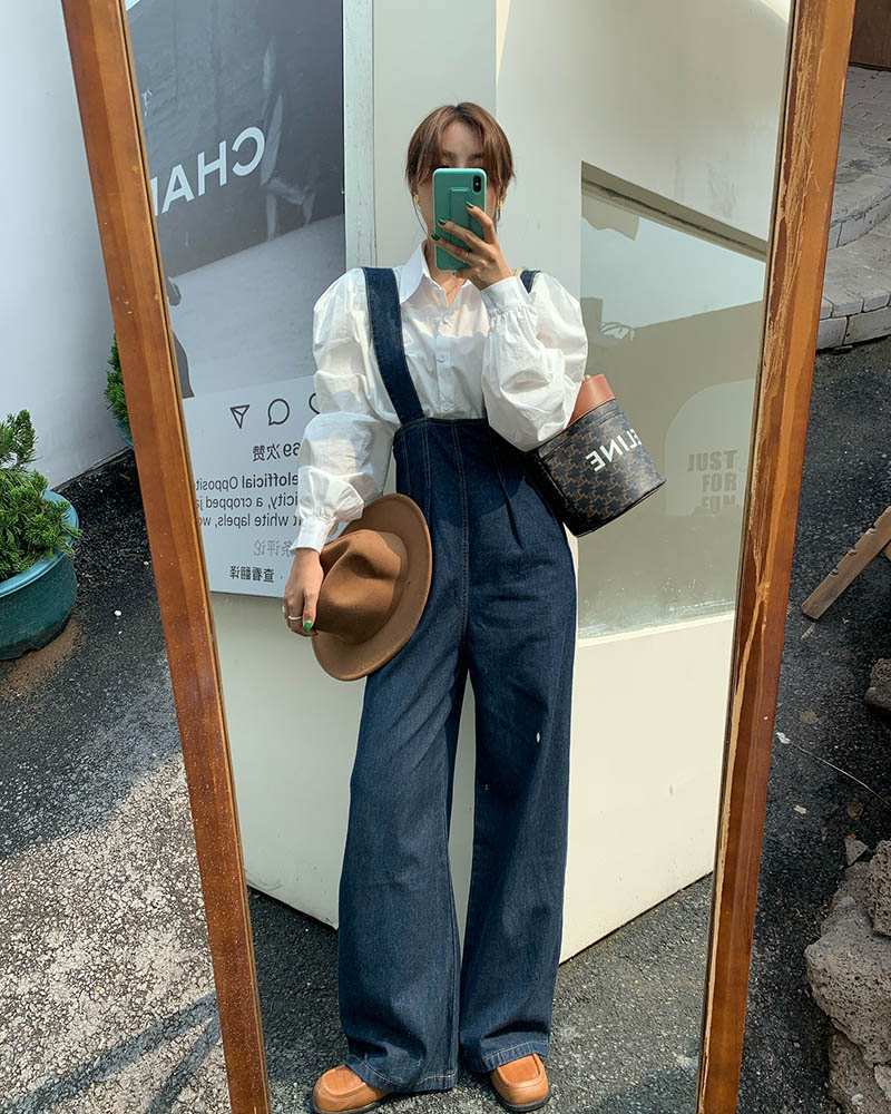 ママコーデ ゆったりシルエット デニムサロペット