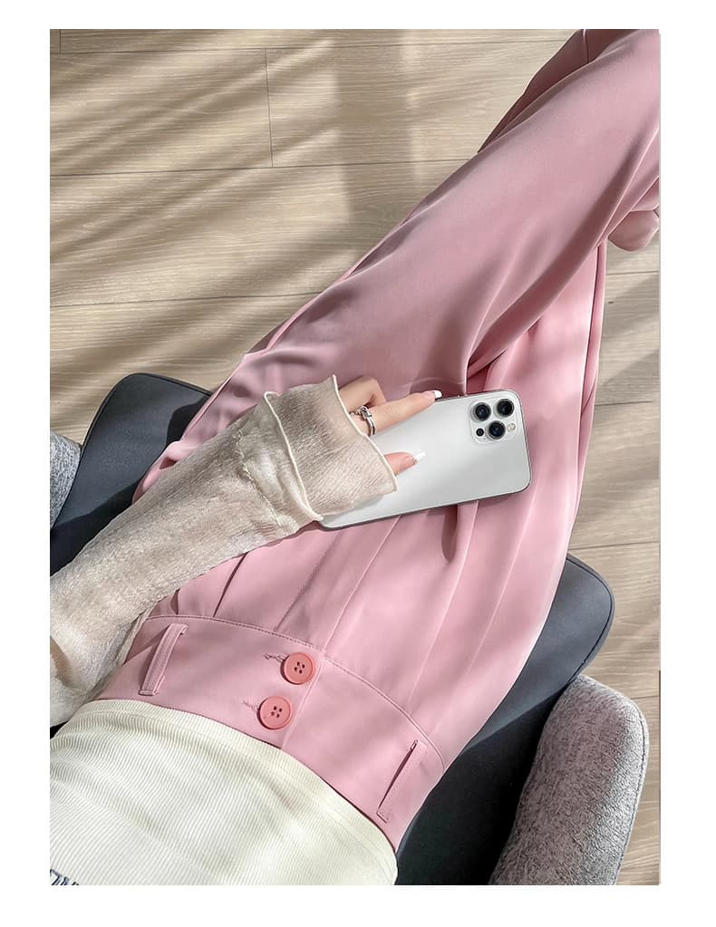 ママコーデ ゆったりプリーツワイドスラックス