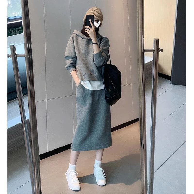 ママコーデ ゆったりスウェットセットアップ