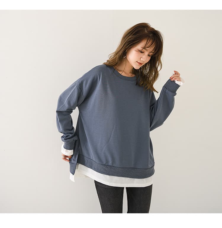 ママコーデ ゆったり着回し楽ちんスエット風カットソー