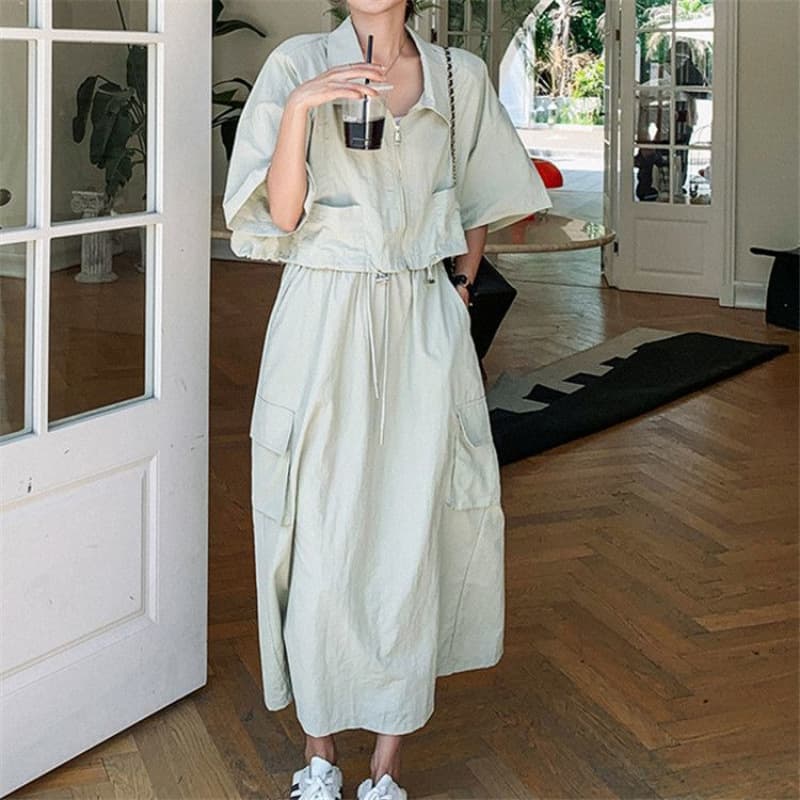 ママコーデ ナチュラルシルエットセットアップ