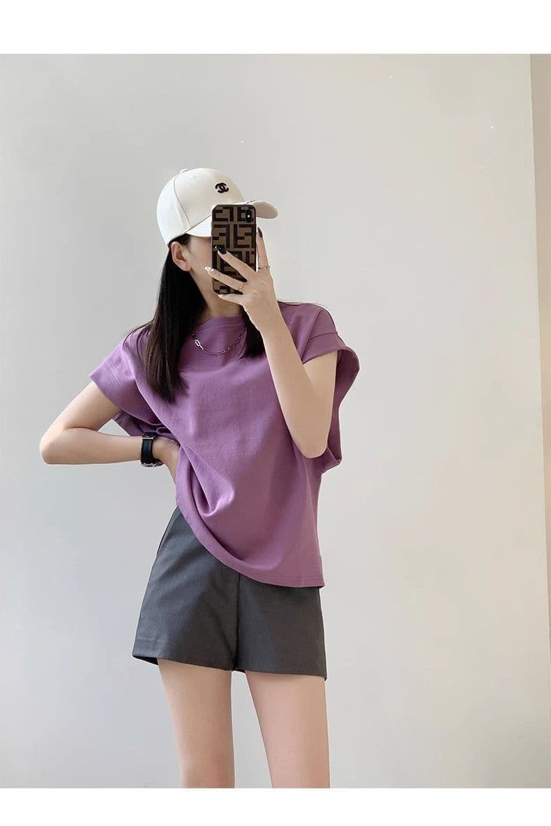 ママコーデ シンプル仕立てフレンチスリーブ