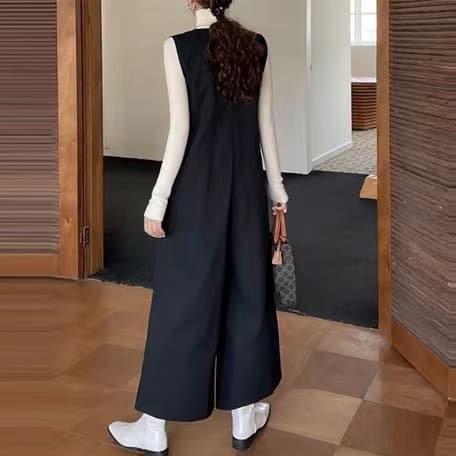 ママコーデ ゆったりワイドサロペット