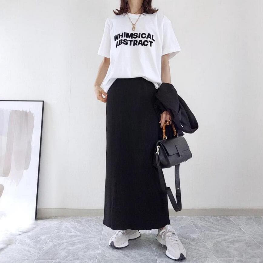ママコーデ モノトーンロングスカートセット