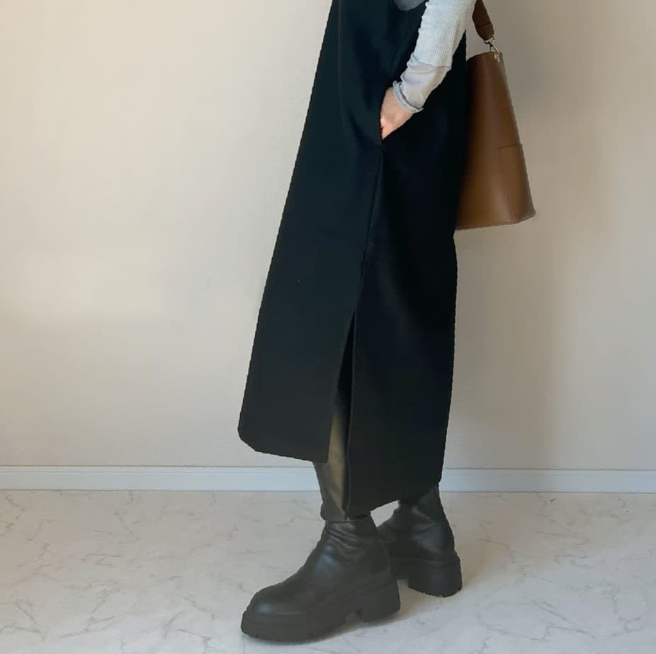 ママコーデ スリットカフタンワンピース