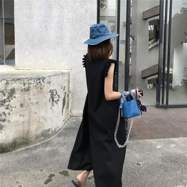 ママコーデ ママコーデ フリルデザイン袖 ゆったり楽ちんサロペット