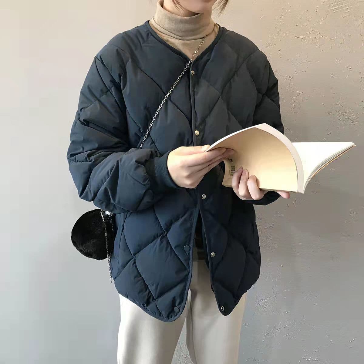 ママコーデ ふんわりキルティングブルゾン