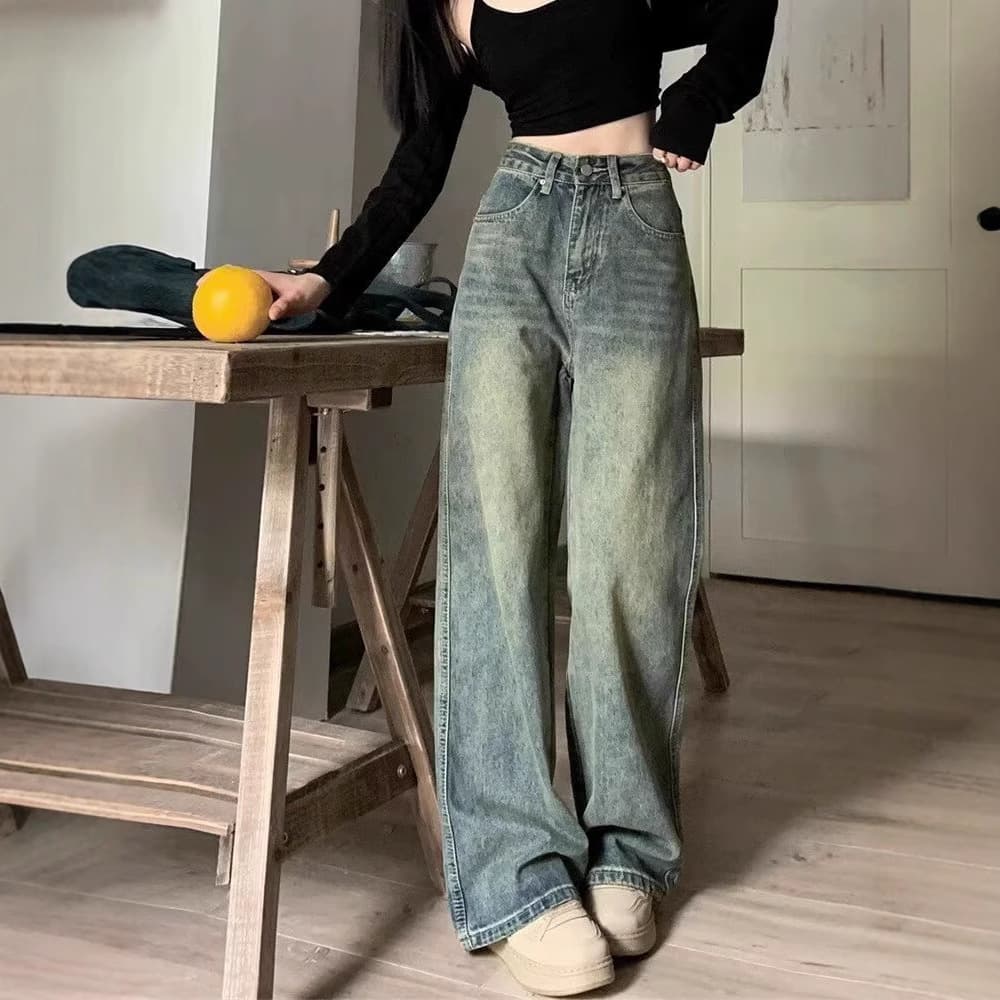 ママコーデ すっきりシルエット ハイウエストワイドパンツ