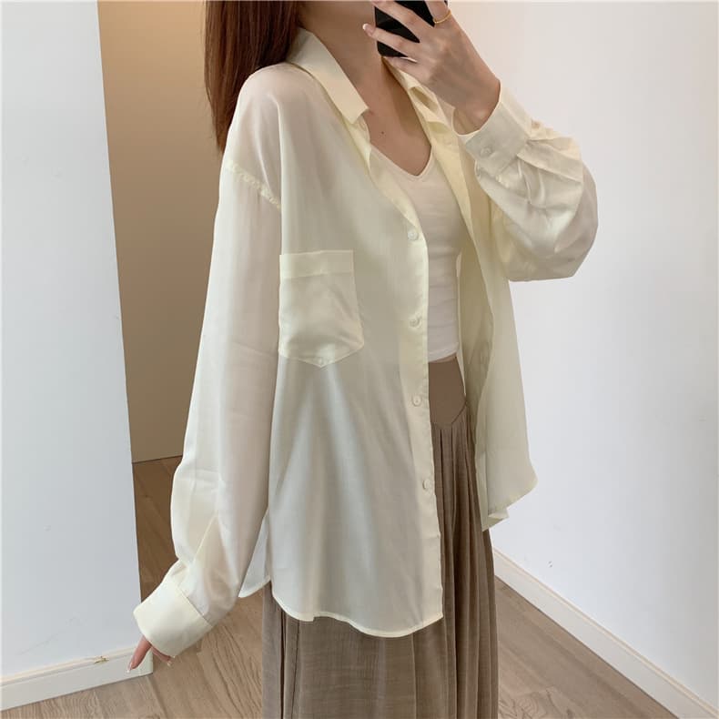 ママコーデ 上質シルエットシャツ