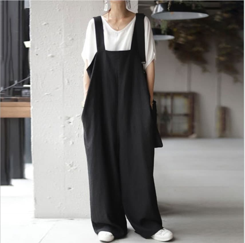 ママコーデ ゆったりサロペット風オールインワン