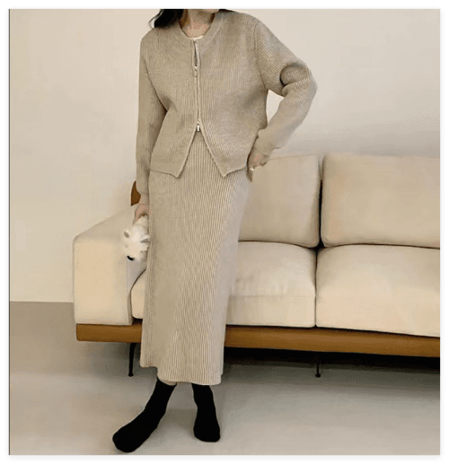 ママコーデ 発表会対応ニットセットアップ上下セット女性用