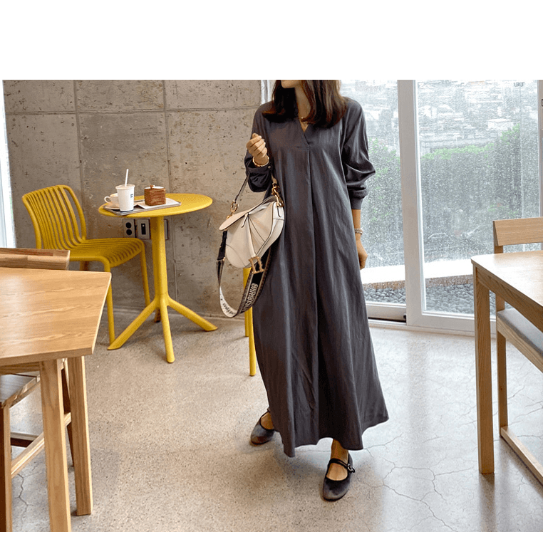 ママコーデ ママコーデ ゆったりシルエットロングワンピース