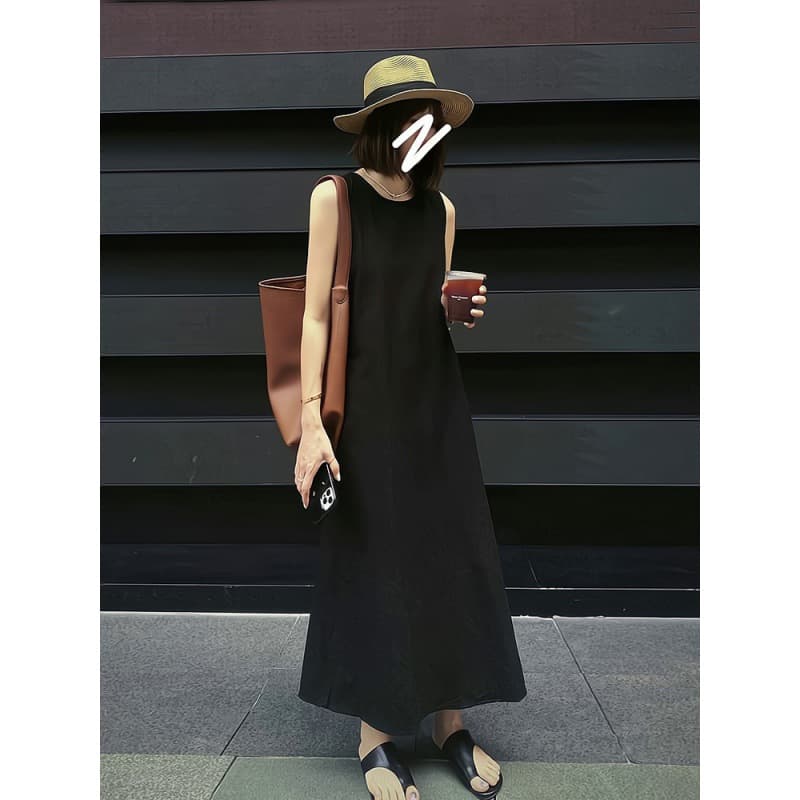 ママコーデ シンプル楽ちんマキシワンピース