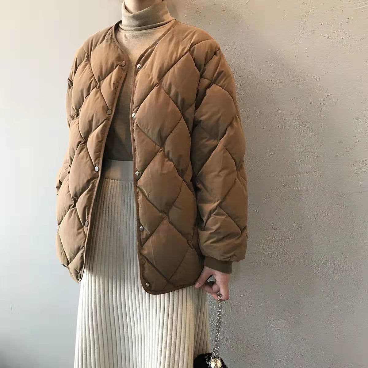 ママコーデ ふんわりキルティングブルゾン