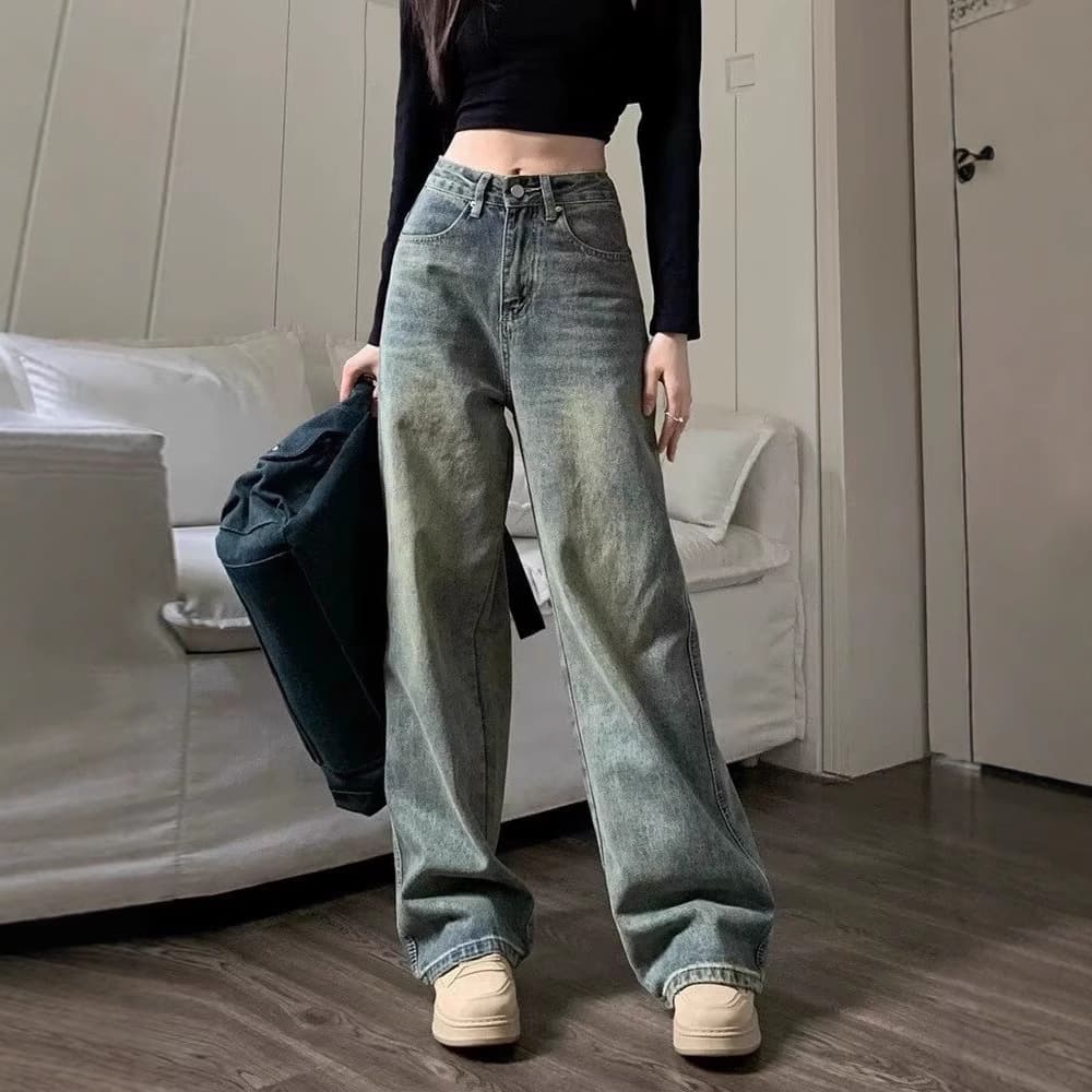 ママコーデ すっきりシルエット ハイウエストワイドパンツ