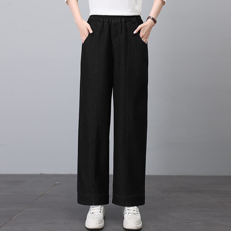 ママコーデ ゆったり楽ちん ママの細見えデニムパンツ