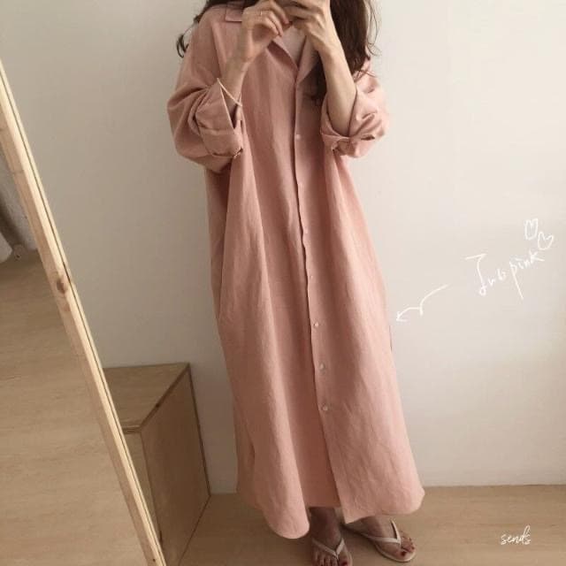 ママコーデ リラックス羽織りシャツワンピース