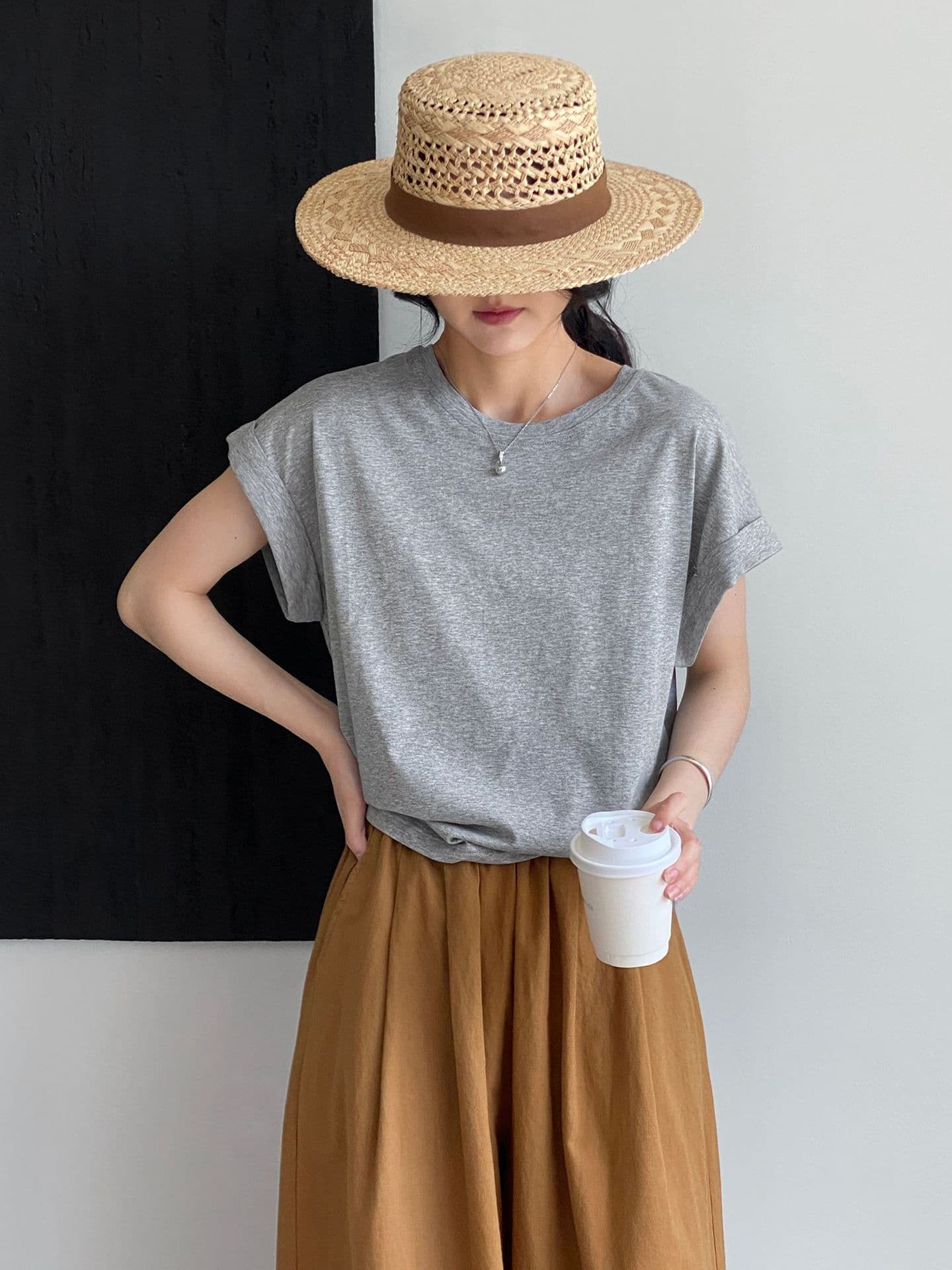 ママコーデ ナチュラル上品半袖カットソー