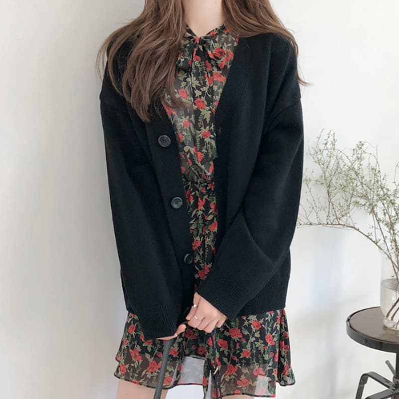 ママコーデ ゆったりシルエット コンフォートカーディガン
