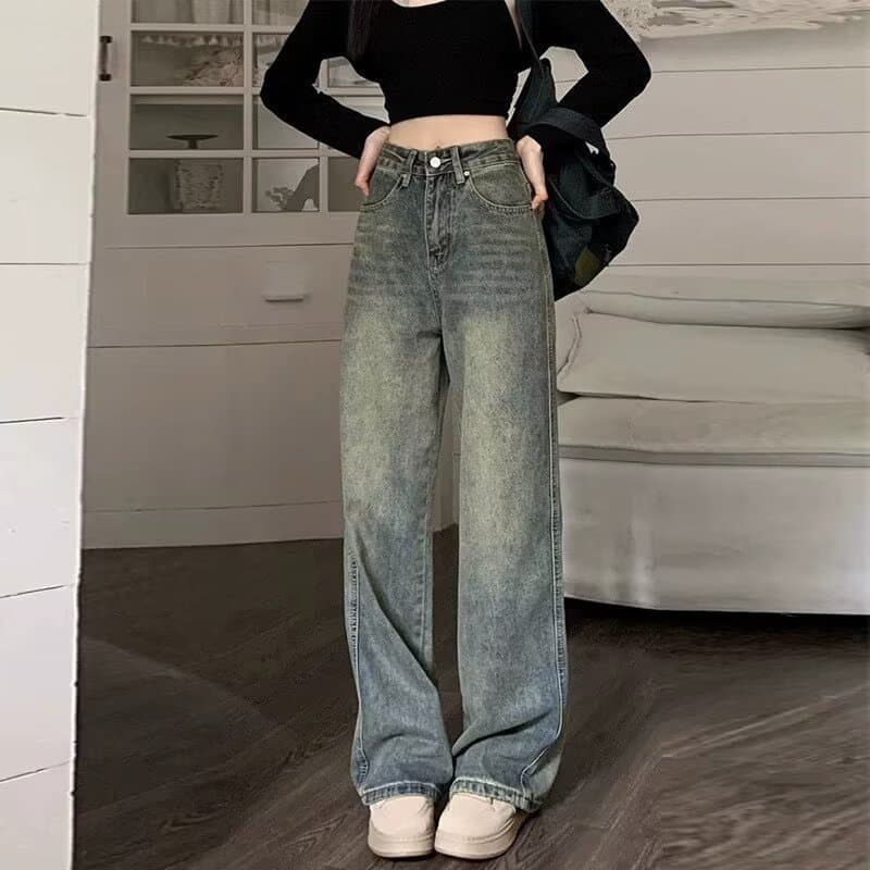 ママコーデ すっきりシルエット ハイウエストワイドパンツ