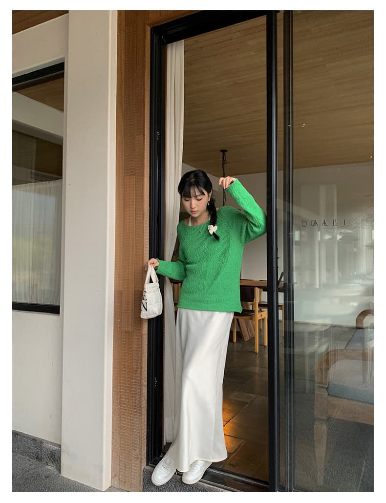ママコーデ モダンフィットサテンスカート