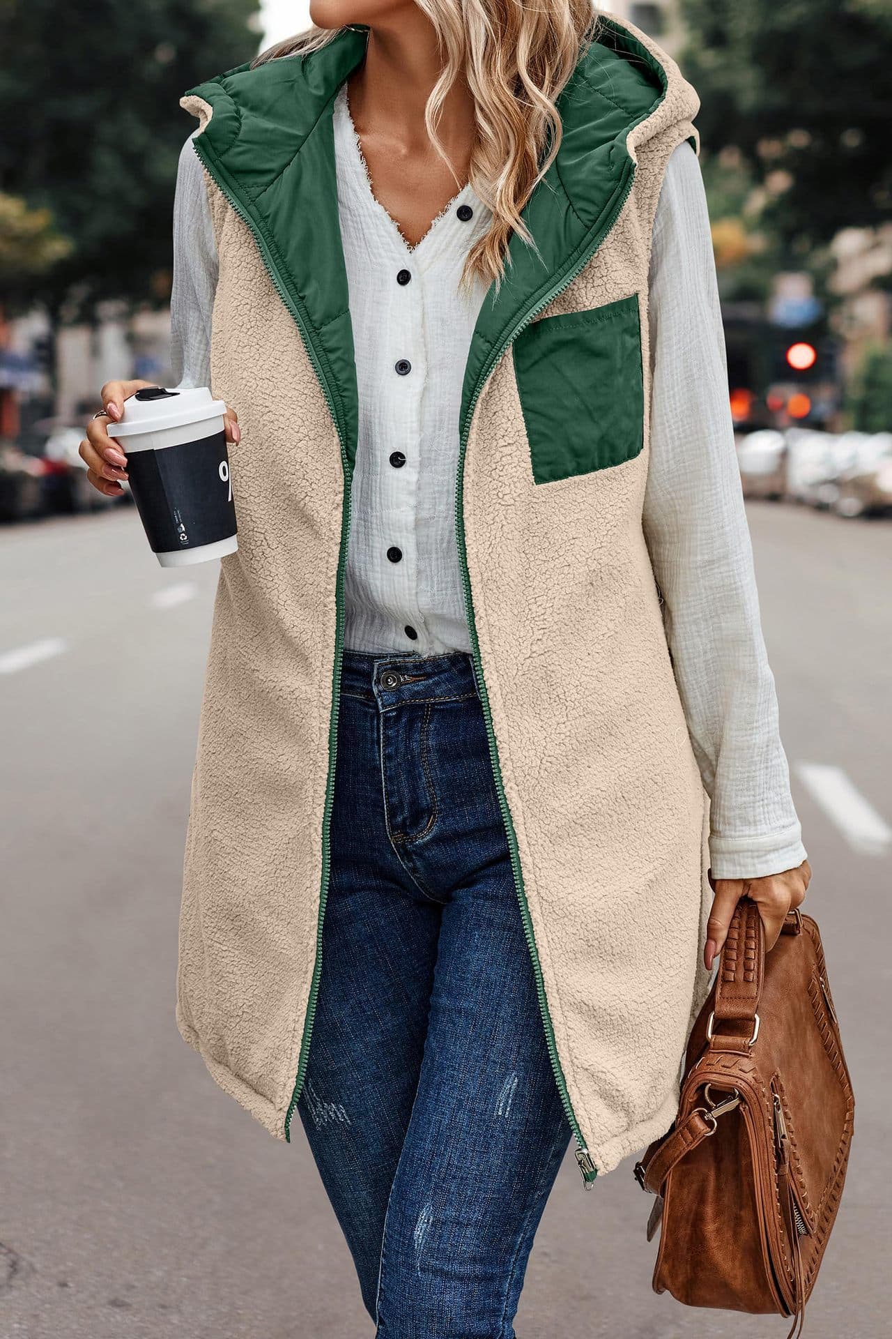 ママコーデ ママのための中綿ロングベスト
