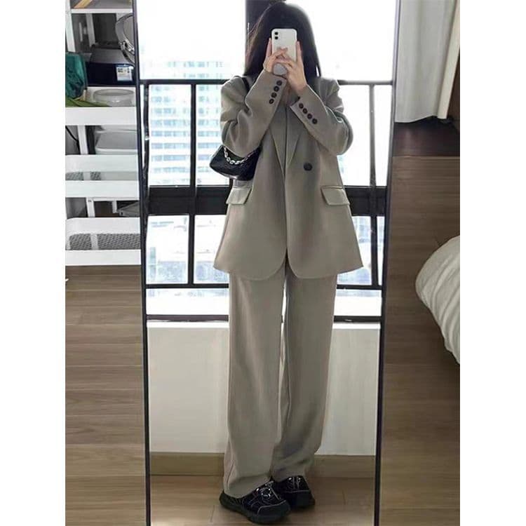 ママコーデ ゆったりシルエットテーラードセット